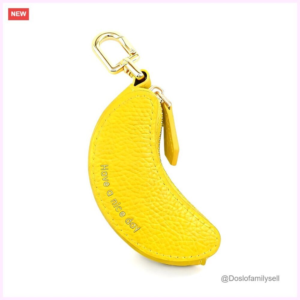 Mini Fruit Coin Purse Keychain Leather Small Change Pouch Bag Charms